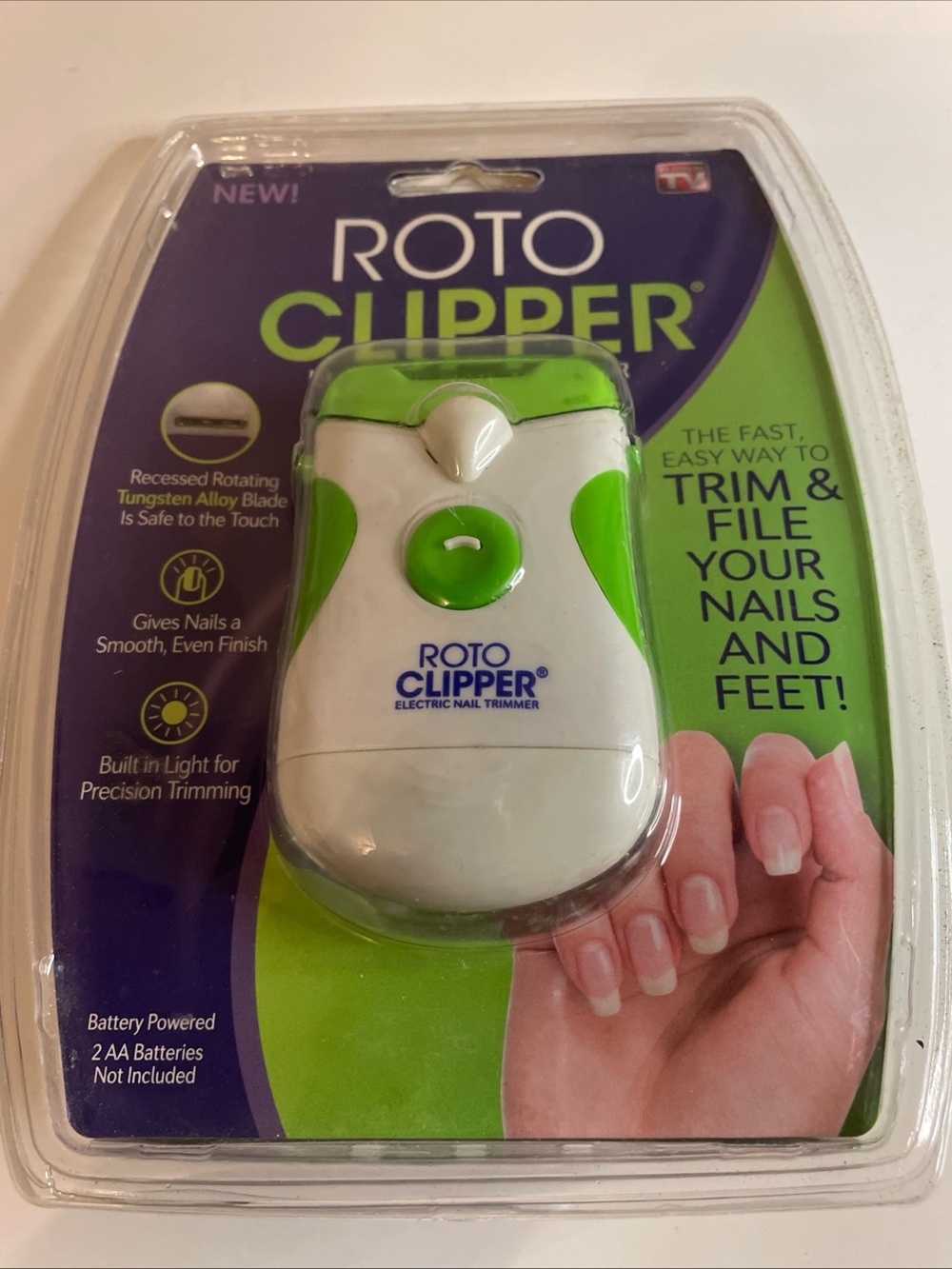 Roto Clipper Electric Nail Trimmer AS SEEN ON TV NEW Sealed Trim & File Nails
